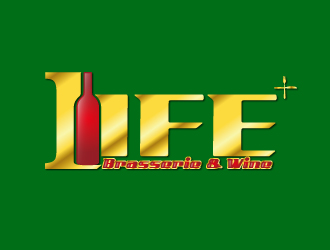 何錦江的life+西餐紅酒廊logo設計