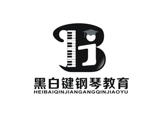 姬鵬偉的黑白鍵鋼琴教育logo設計