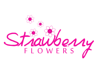 林思源的中文：草莓花朵；英文：Strawberry flowerslogo設計