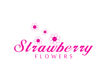 林思源的中文：草莓花朵；英文：Strawberry flowerslogo設計