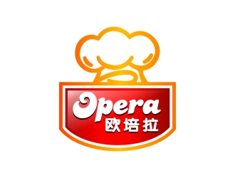 黃默的歐培拉西點咖啡奶茶店logo設計