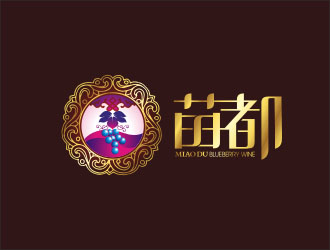 楊福的苗都藍莓紅酒logologo設計