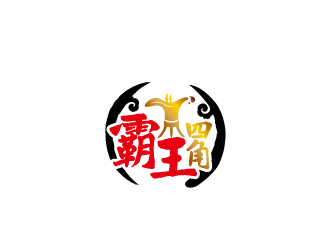 周金進的霸王四角白酒logologo設計