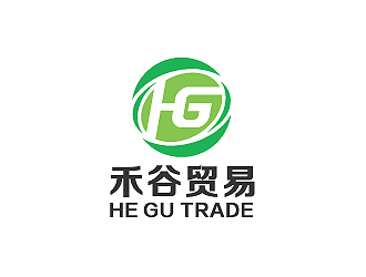 彭波的禾谷貿易公司對稱圖標logo設計