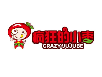 向正軍的瘋狂的小棗食品卡通設計logo設計