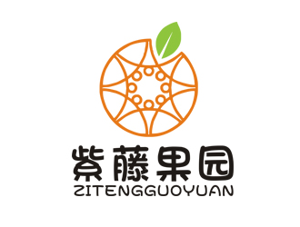 李正東的紫藤果園水果店標志logo設計