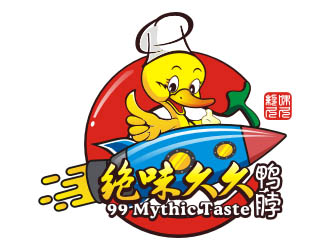 楊福的99 Mythic Taste（一只開飛機/火箭的鴨子）logo設計