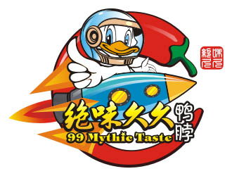 楊福的99 Mythic Taste（一只開飛機/火箭的鴨子）logo設計