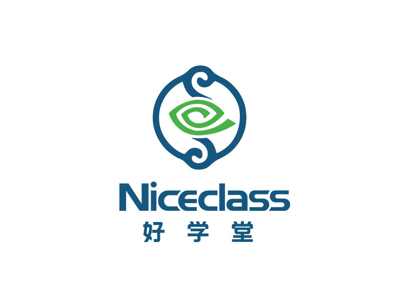 朱紅娟的英文名字是“Niceclass ”，中文名字是“好學堂”logo設計